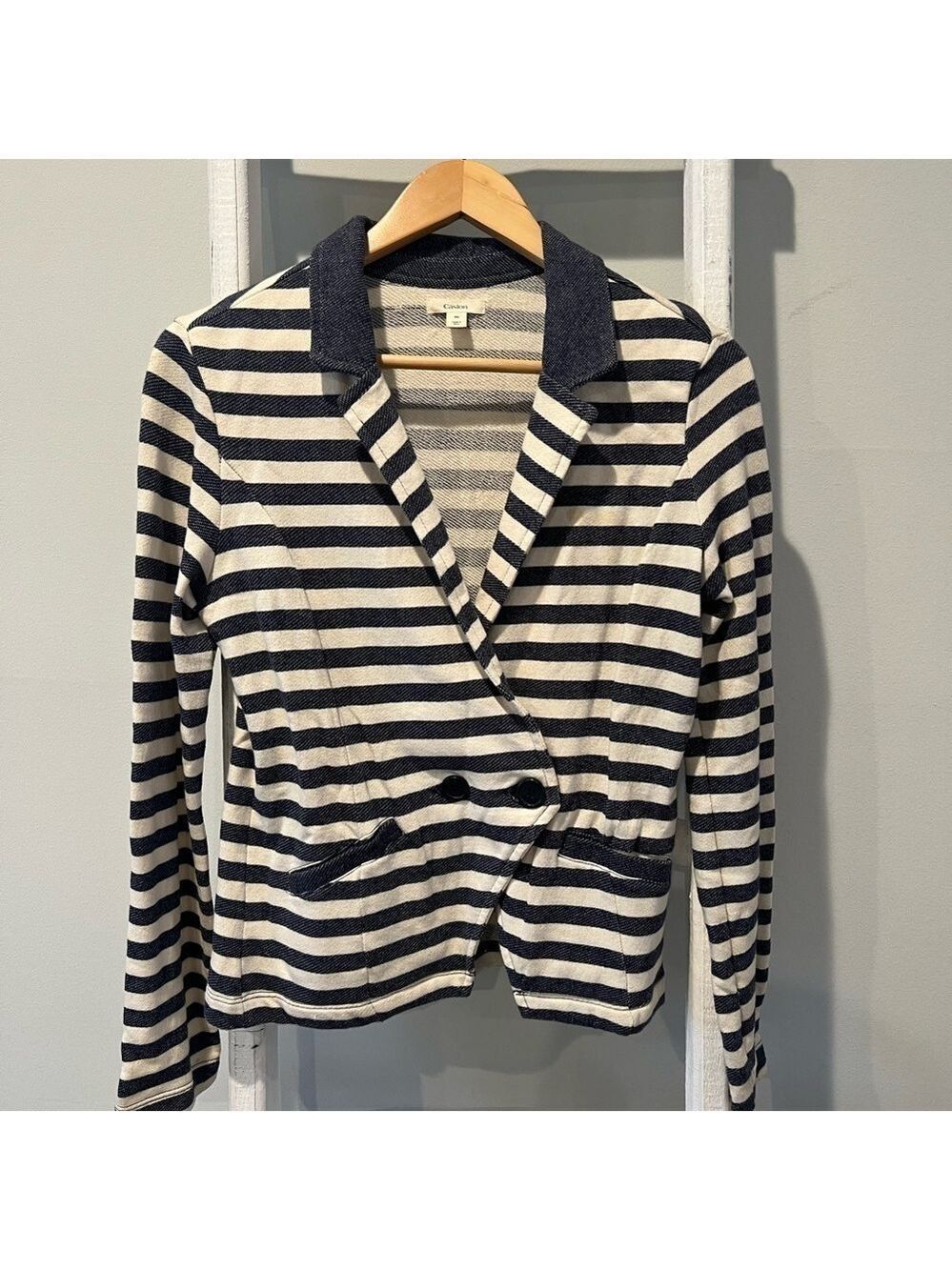 CASLON striped cotton blend blazer size medium